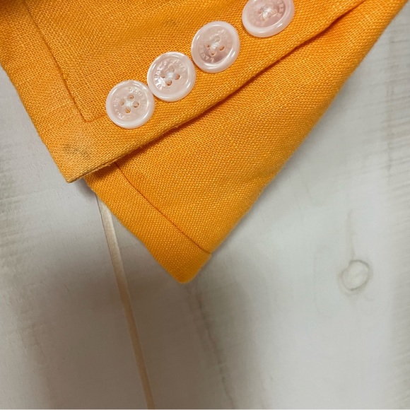 Lauren Ralph Lauren Petite Orange Linen Blazer Jackst Sz 10P - Picture 6 of 6